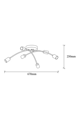 Plafondlamp Banana - Goudkleurig - 6 x 40 W