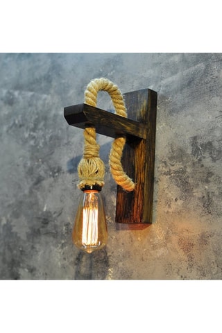 Rubberhouten Wandlamp - Naturel - 200 W