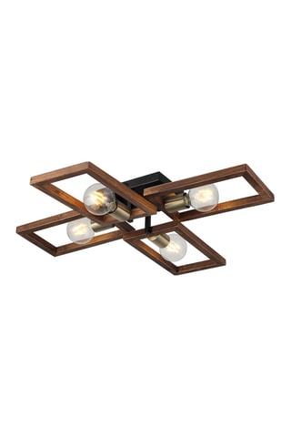 Candeeiro de teto em madeira Era - Preto - 4 x 20 W