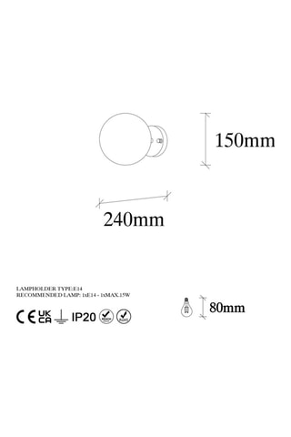 Wandlamp - Goudkleurig - 15 W