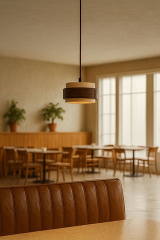 Houten en Travertijn Hanglamp - Beige