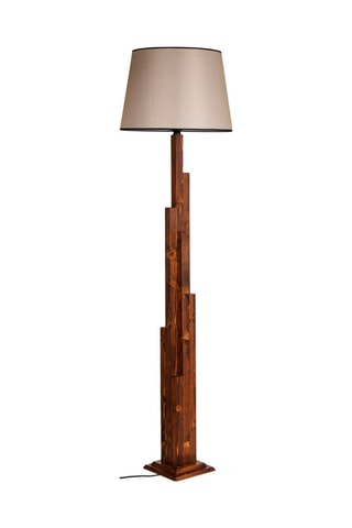 Houten Staanlamp - Naturel en crèmekleurig - 40 W