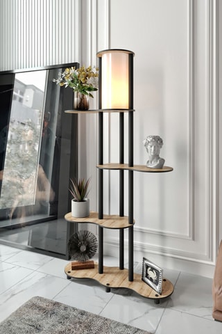 Staanlamp - Walnoothout-imitatie - 40 W