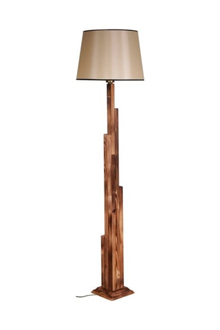 Houten Staanlamp Kule - Naturel en Beige - 60 W - 175 cm