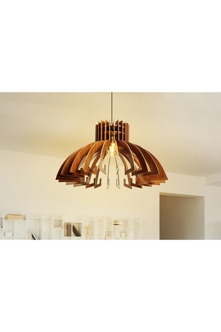 Hanglamp - Walnoothout-imitatie - 45-60 W