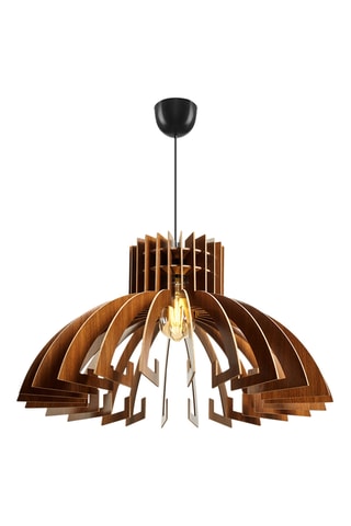 Hanglamp - Walnoothout-imitatie - 45-60 W