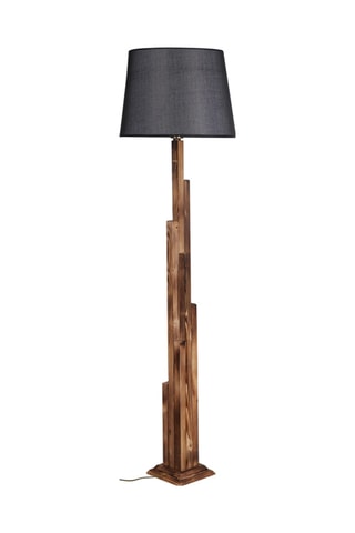 Houten Staanlamp - Beige en Bruin - 60 W