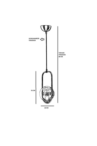 Hanglamp Ahy Tekeli - Goudkleurig en Wit - 60 W