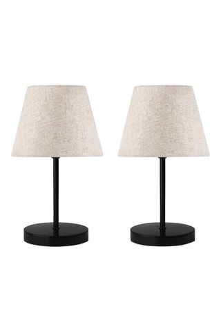 2 Tafellampen Ayd - Crèmekleurig en Zwart - 2 x 60 W