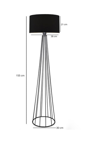 Staanlamp op driepoot - Wit en Eikenhoutimitatie - 60 W
