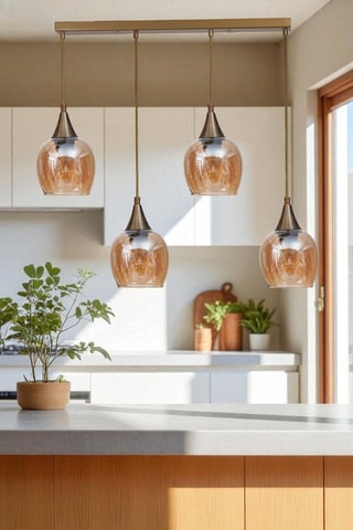 Hanglamp - Goudkleurig - 4 x 40 W