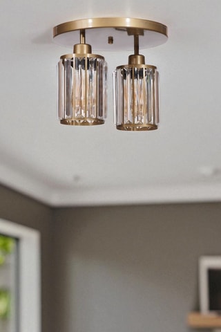 Plafondlamp - Goudkleurig en Wit - 2 x 40 W