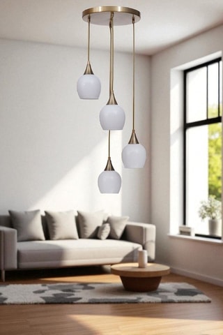 Hanglamp - Goudkleurig - 4 x 40 W