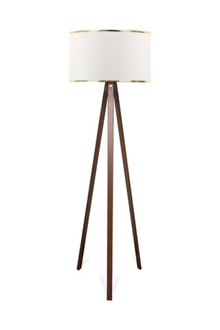 Staanlamp op driepoot - Bruin en Wit - 60 W