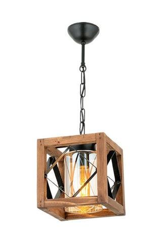 Hanglamp Zikzak - Naturel en Zwart - 60 W