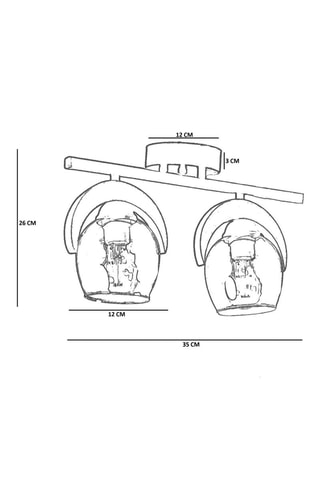 Candeeiro de teto em madeira - Preto - 2 x 40 W