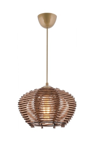 Bamboe Hanglamp Barlas - Bronskleurig - 45 - 60 W