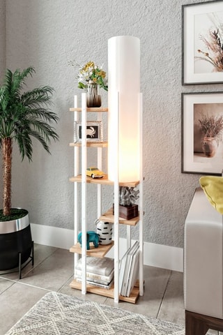 Staanlamp Vogue ERH - Wit en Naturel - 60 W