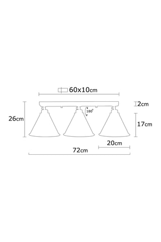 Candeeiro de teto Berceste - Bronze - 3 x 100 W