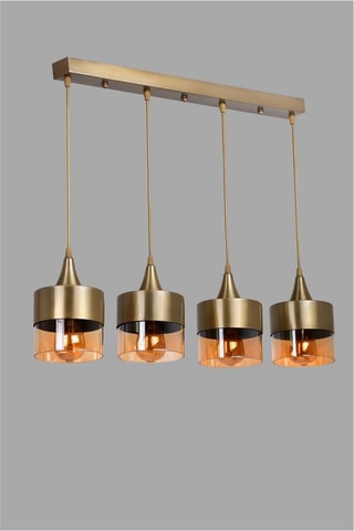 Hanglamp Sahra 4 Lü Sirali Sarkit Eskitme - Goudkleurig - 4 x 60 W