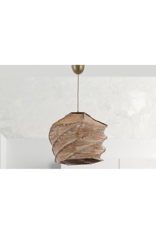 Houten en Bamboe Hanglamp Ruche - Naturel en Goudkleurig - 45-60 W
