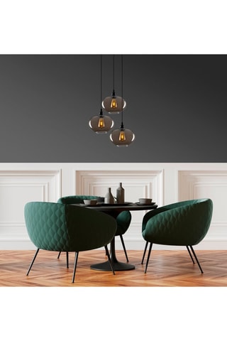 Hanglamp Smoked - Zwart - 3 x 40 W