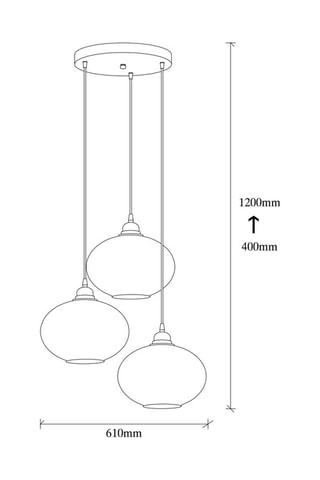 Hanglamp Smoked - Zwart - 3 x 40 W