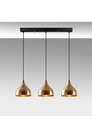 Hanglamp Tattoo - Zwart en Koperkleurig - 3 x 60 W