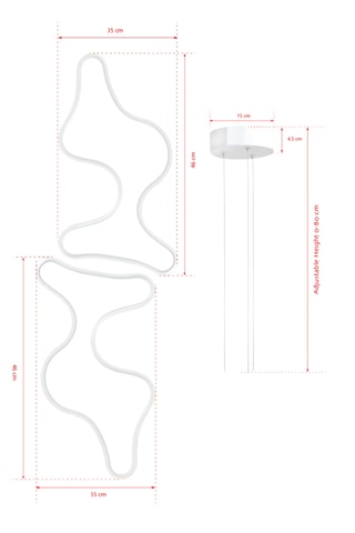 Ledhanglamp - Wit - 2 x 60 W