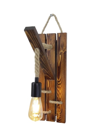 Massief Houten Wandlamp - Naturel - 40 W