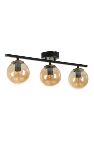 Plafondlamp - Zwart en Transparant - 3 x 60 W