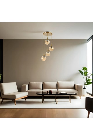 Hanglamp Afra - Goudkleurig - 4 x 40 W