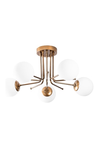 Hanglamp Daisy - Goudkleurig en Wit - 5 x 100 W