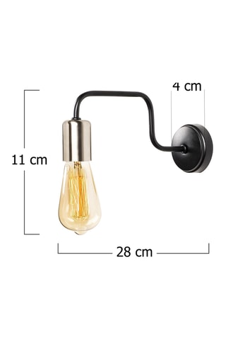 Wandlamp Denge - Zwart en Nikkel - 40 W