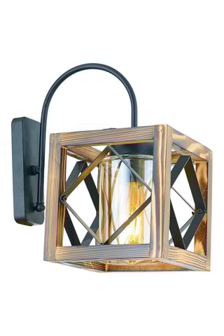 Lierehouten Wandlamp Zikzak - Naturel en Zwart - 60 W