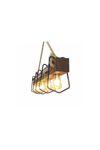 Massief Grenenhouten Hanglamp- Naturel - 5 x 40 W