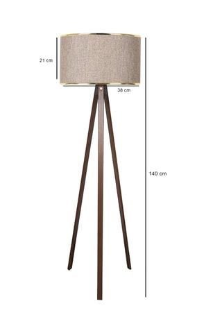 Staanlamp AYD 3077 - Wit en Goudkleurig - 60 W