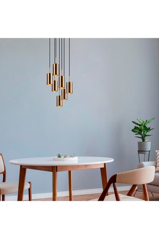 Hanglamp - Goudkleurig en Zwart - 7 x 100 W