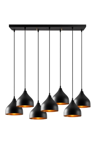 Hanglamp Tattoo - Zwart en Goudkleurig - 7 x 60 W