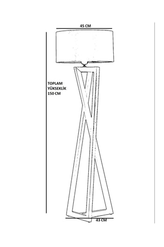 Staanlamp Yildo - Zwart en Koperkleurig - 60 W