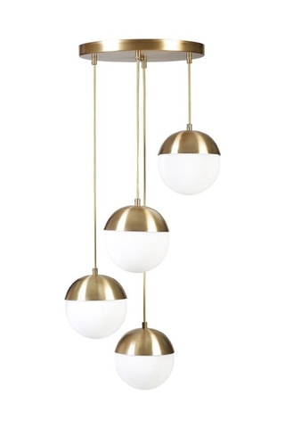 Hanglamp Küre - Goudkleurig en Wit - 4 x 60 W
