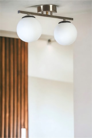 Candeeiro de teto Yeni Can 2 - Dourado e branco - 2 x 60 W