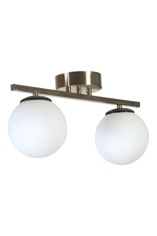 Candeeiro de teto Yeni Can 2 - Dourado e branco - 2 x 60 W