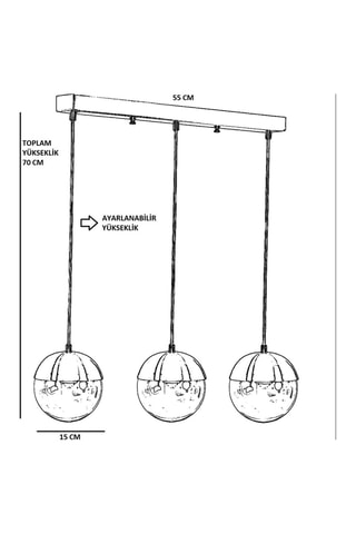 Hanglamp Küre 3 - Goudkleurig - 3 x 60 W