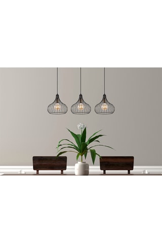 Hanglamp Teldamla - Zwart en Messing - 3 x 40 W