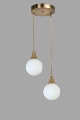 Hanglamp Afra 2 - Goudkleurig en Wit - 2 x 60 W