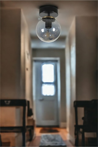 Plafondlamp - Zwart en Amberkleurig - 60 W