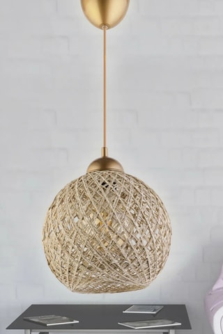 Hanglamp DL350 - Beige en Goudkleurig - 60 W
