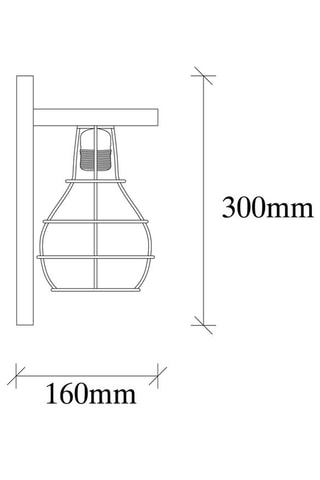 Wandlamp Erebos - Naturel - 100 W - Van hout