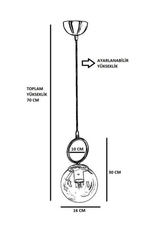 Hanglamp Morino Tekli - Goudkleurig - 60 W
